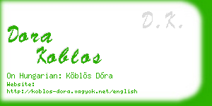 dora koblos business card